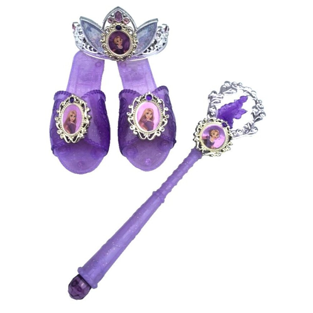 Disney Princess Rapunzel Accessory Set  Tiara, Wand, and 1 Pair of Purple Shoes